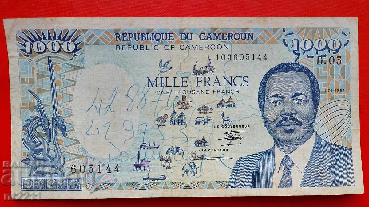 Банкнота 1000 франка Камерун Банкнота 1000 франка Камерун