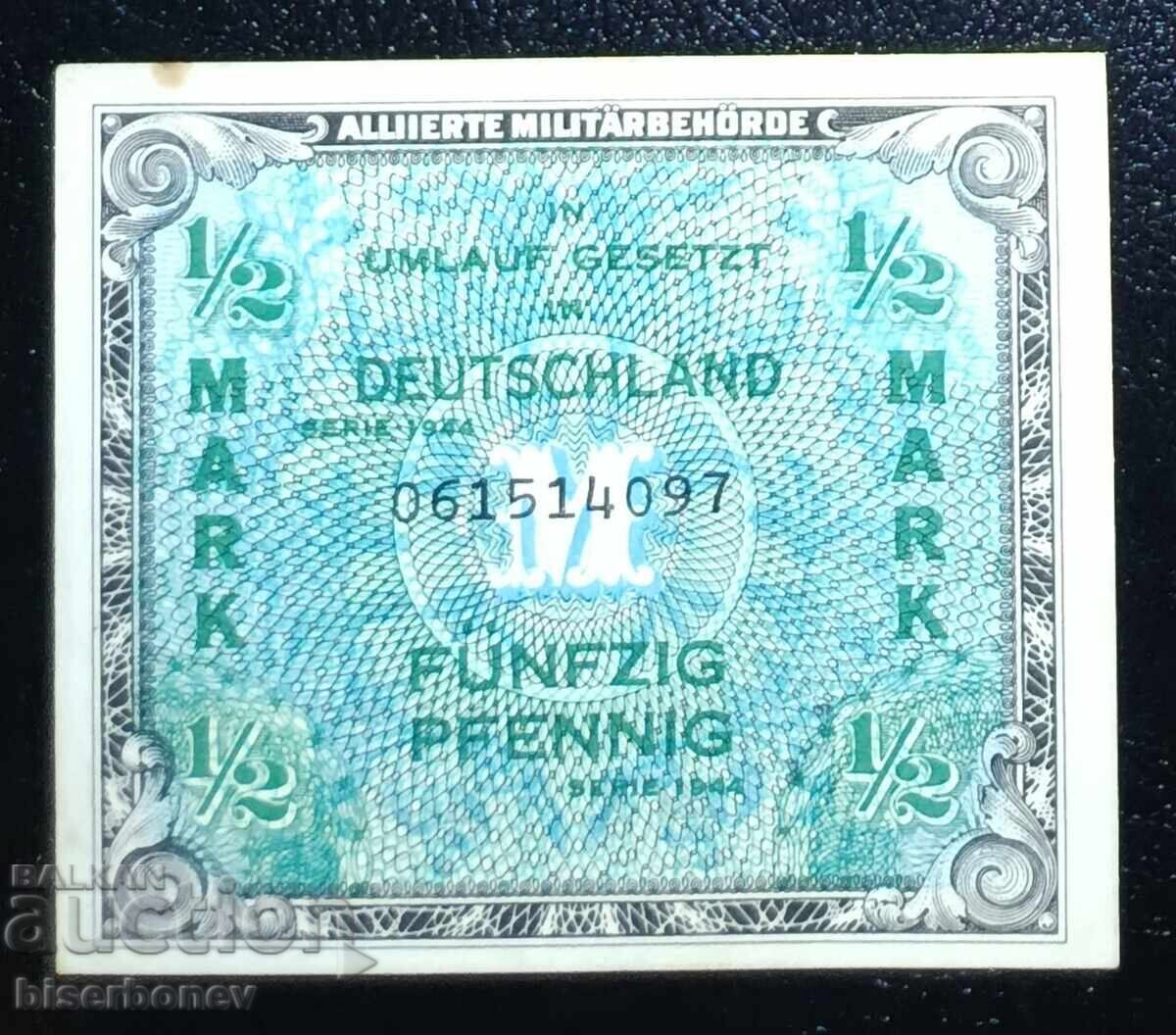 Germany, Германия, 1/2 марка 1944 г, UNC Germany, Германия, 1/2 марка 1944 г, UNC