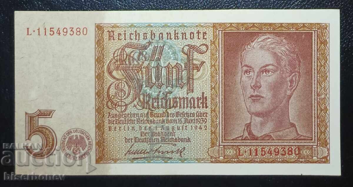 Germany, Germany, 5 Marks 1942, UNC Germany, Germany, 5 Marks 1942, UNC
