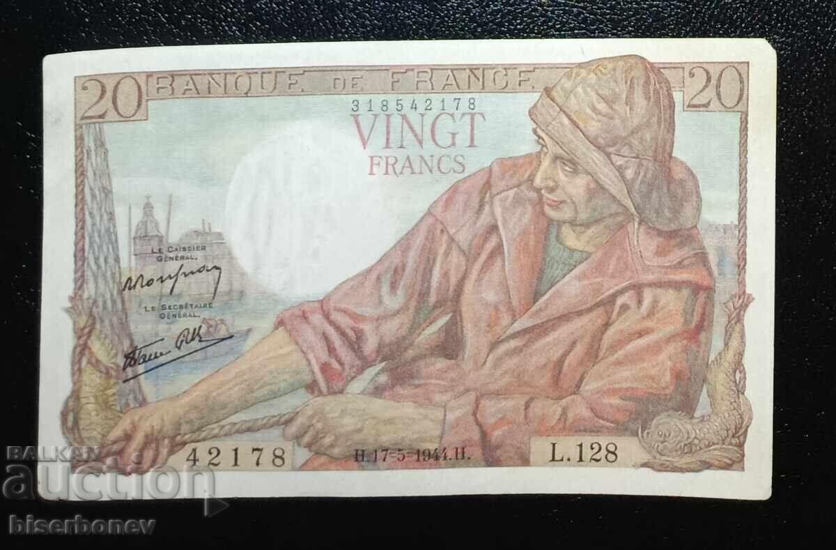 France, 20 Francs 1944, aUNC
