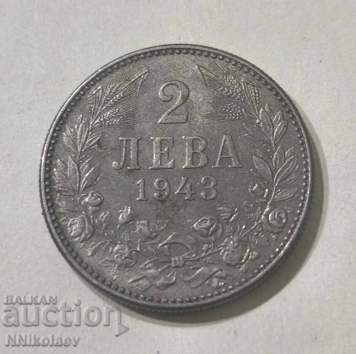 Bulgaria 2 leva 1943 g. fier cu preț € 30.00 | 58.67 BGN Bulgaria 2 leva 1943 g. fier cu preț € 30.00 | 58.67 BGN