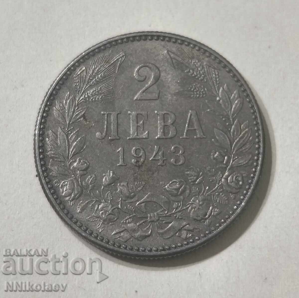 Licitație Bulgaria 2 leva 1943 g. fier Licitație Bulgaria 2 leva 1943 g. fier