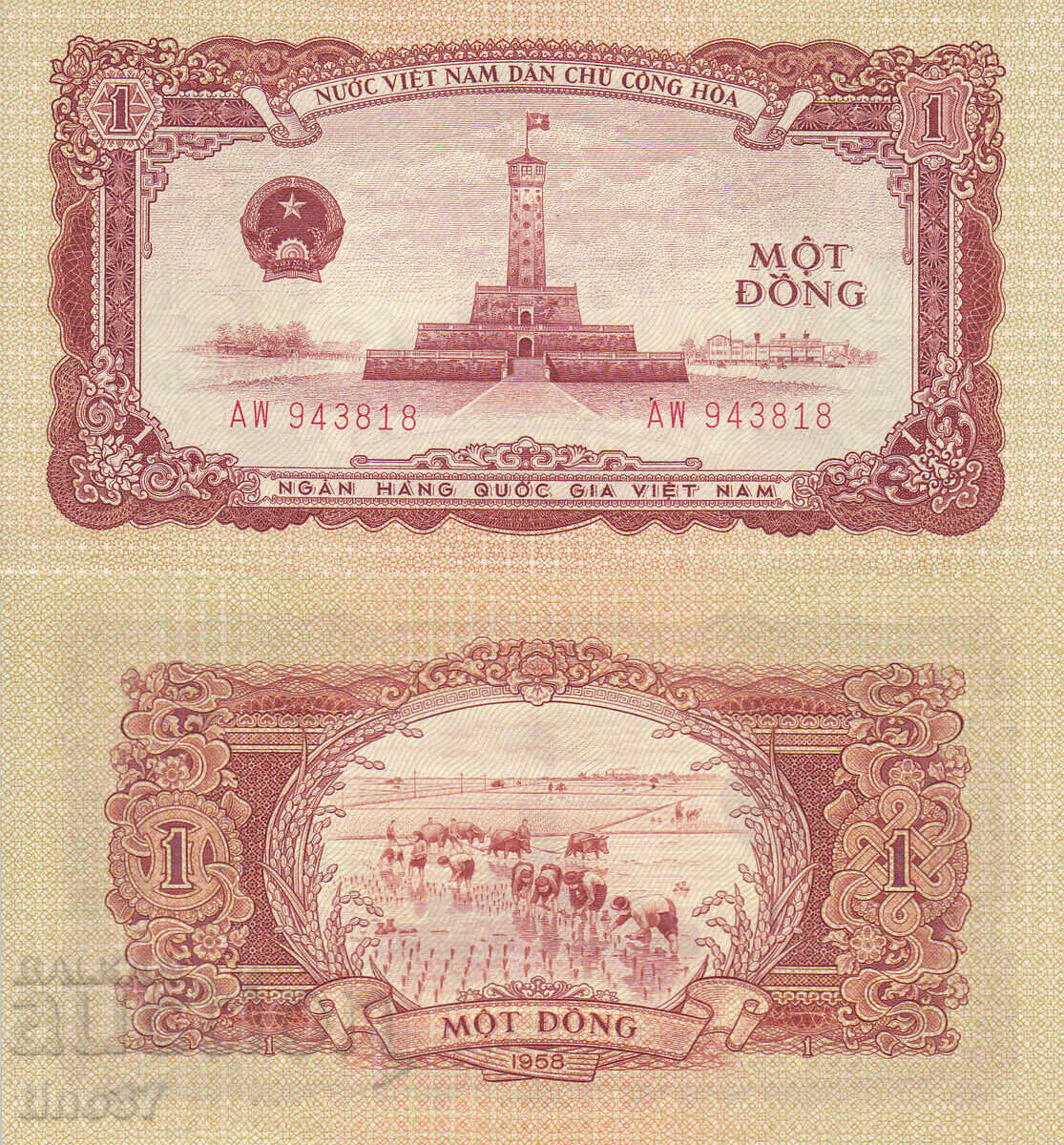 tino37 - VIETNAM - 1 DONG - 1958 - AU