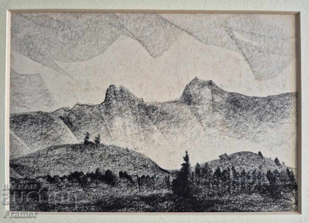 VASIL IVANOV 1909-1975 Din Rodopi - peisaj lucrare din anii 1960 cu preț € 280.00 | 547.63 BGN