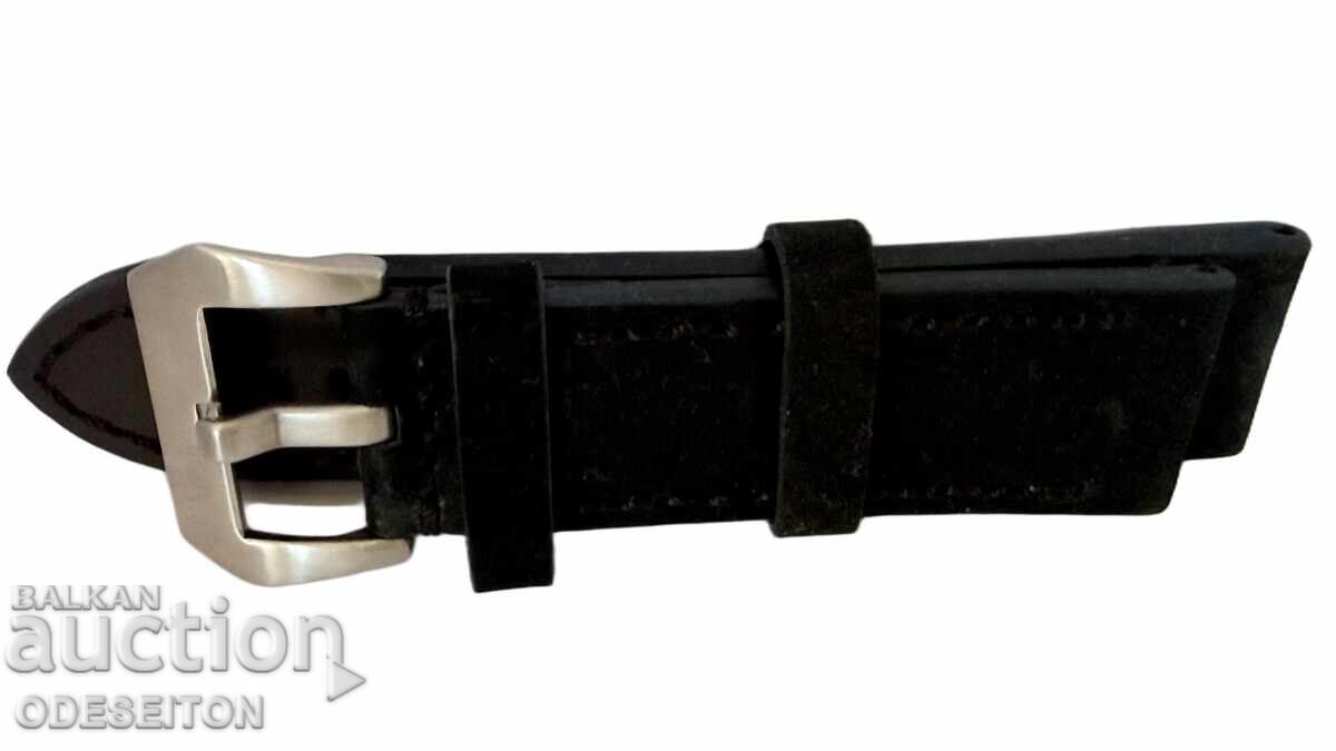 Auction  Luxury Leather Strap 24mm Steel Buckle Panerai Style