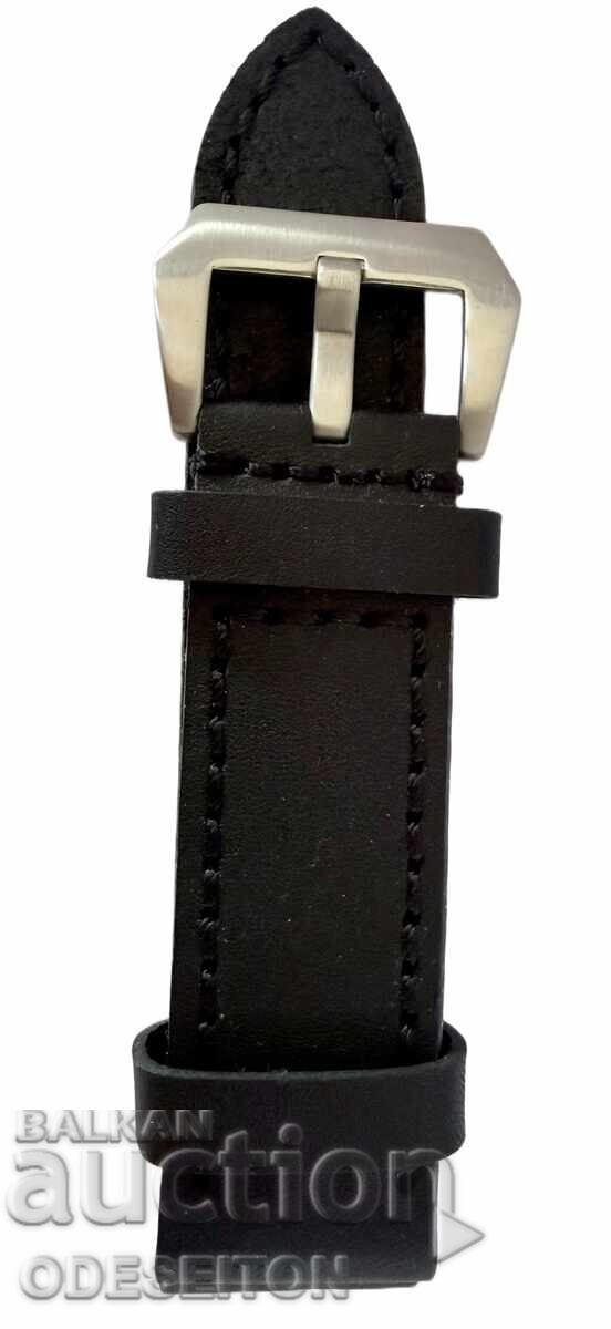 Luxury Leather Strap 24mm Steel Buckle Panerai Style Luxury Leather Strap 24mm Steel Buckle Panerai Style