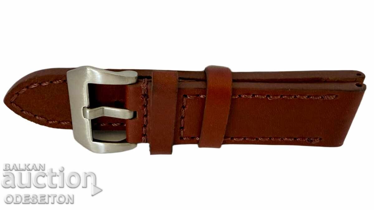 Auction Luxury Leather Strap 24mm Steel Buckle Panerai Style Auction Luxury Leather Strap 24mm Steel Buckle Panerai Style