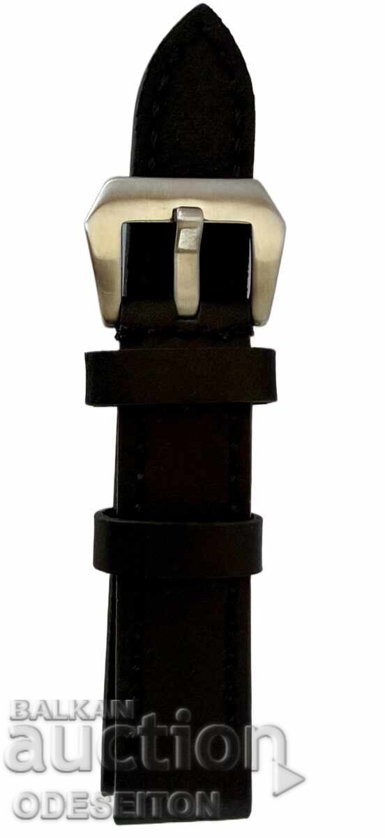 Луксозна Кожена Каишка 20 мм Стоманена Тока Стил Panerai