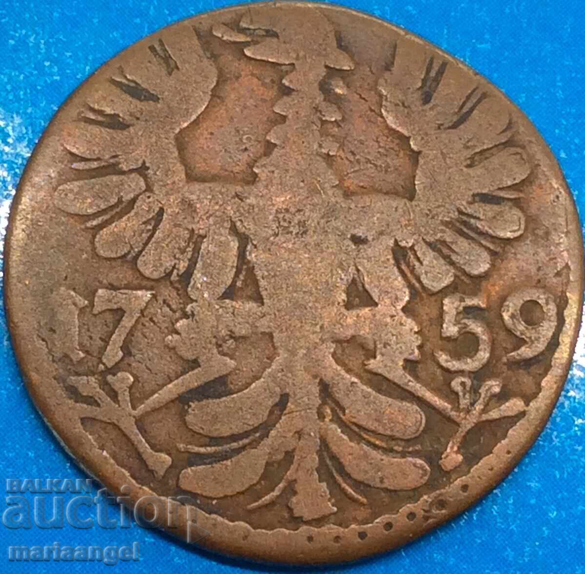 Auction  Germany Aachen 1759 12 hellers
