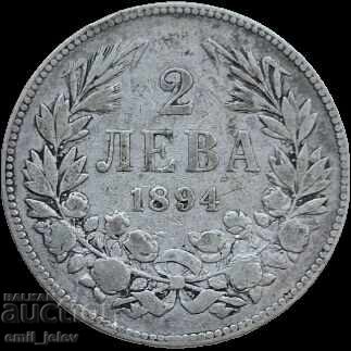 2 лева сребро1894 год. Княжество България с цена € 23.00 | 44.98 лв. 2 лева сребро1894 год. Княжество България с цена € 23.00 | 44.98 лв.