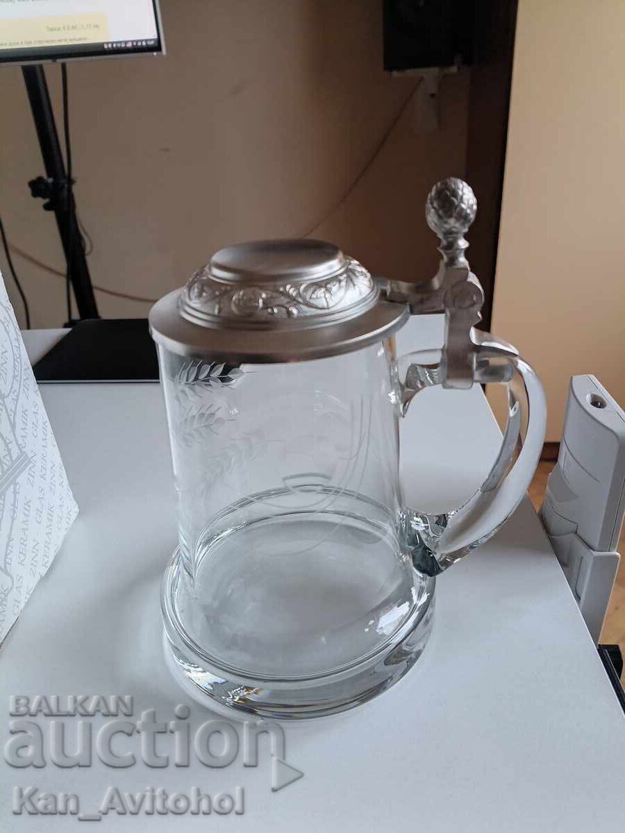 Auction  Rastal beer mug crystal Germany handmade glass