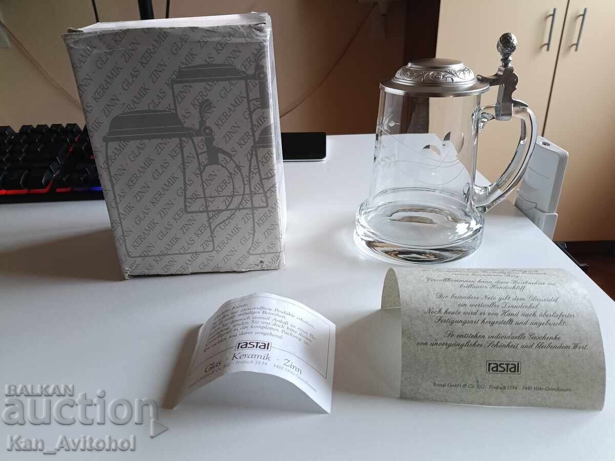 Rastal beer mug crystal Germany handmade glass