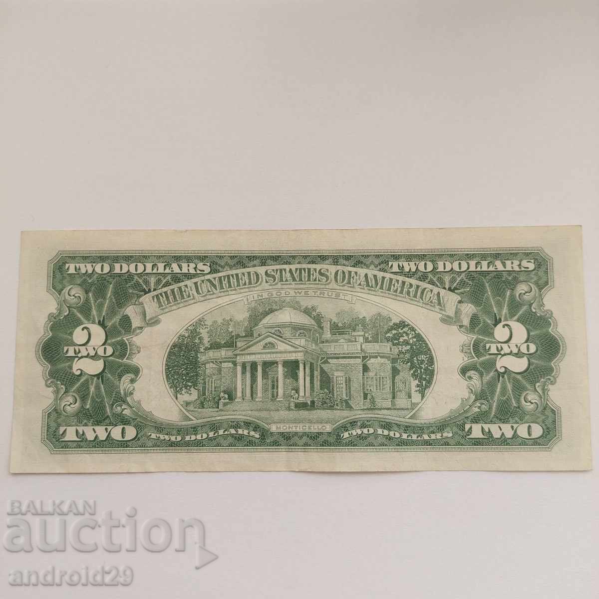 2 Долара 1963А САЩ, Червен печат / Банкнота с цена € 15.33 | 29.98 лв. 2 Долара 1963А САЩ, Червен печат / Банкнота с цена € 15.33 | 29.98 лв.