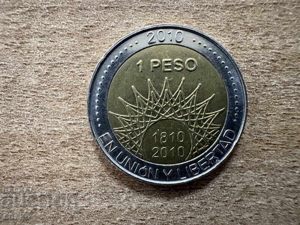 Аржентина - 1 песо (2010) - 200 г. Аржентина - вулкан... Аржентина - 1 песо (2010) - 200 г. Аржентина - вулкан...