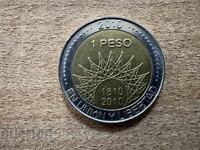 Аржентина - 1 песо (2010) - 200 г. Аржентина - вулкан...