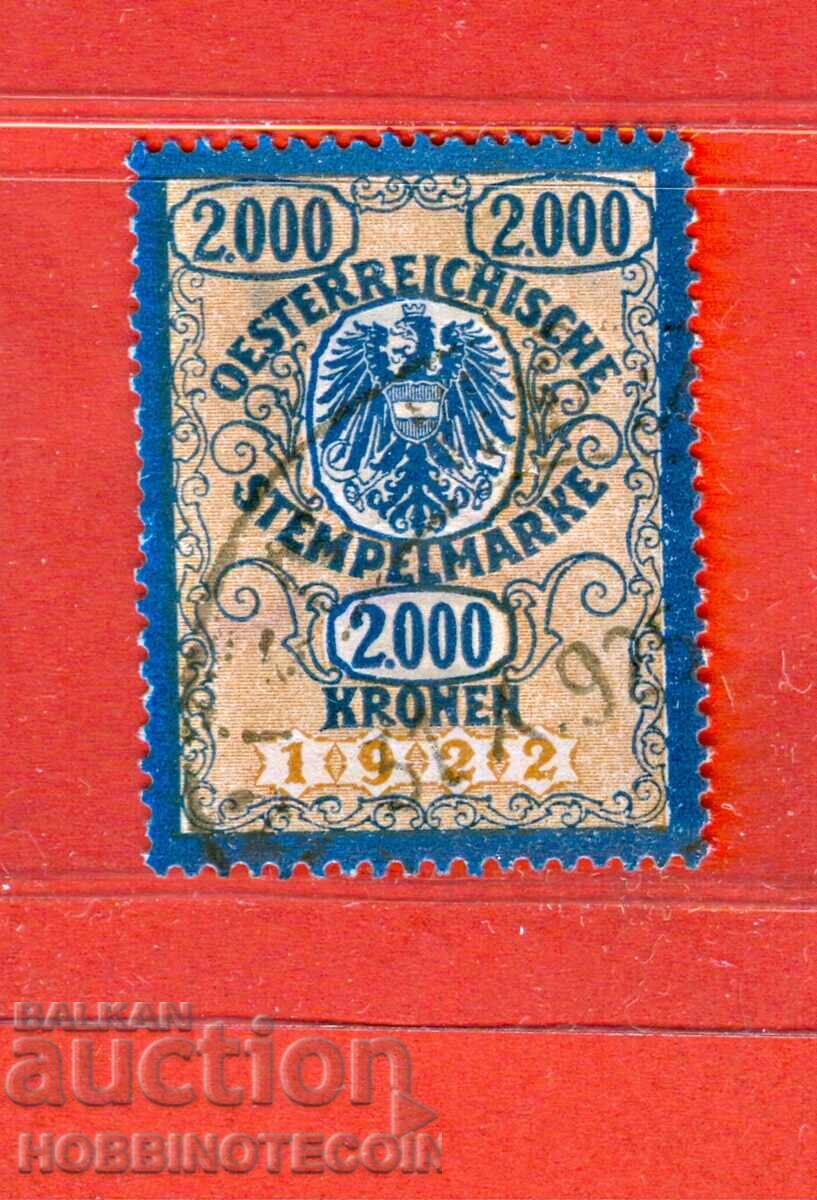 AUSTRIA - REVENUE STAMPS - REVENUE STAMP - 2000 Kronen - 1922