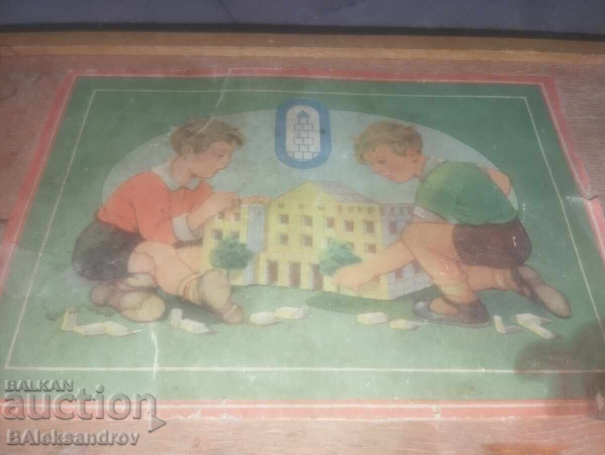 Licitație Vechi set de construcție din lemn pentru copii