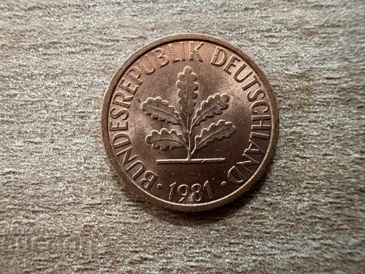 Germania - 1 pfennig (1981) - F cu preț € 0.08 | 0.16 BGN Germania - 1 pfennig (1981) - F cu preț € 0.08 | 0.16 BGN