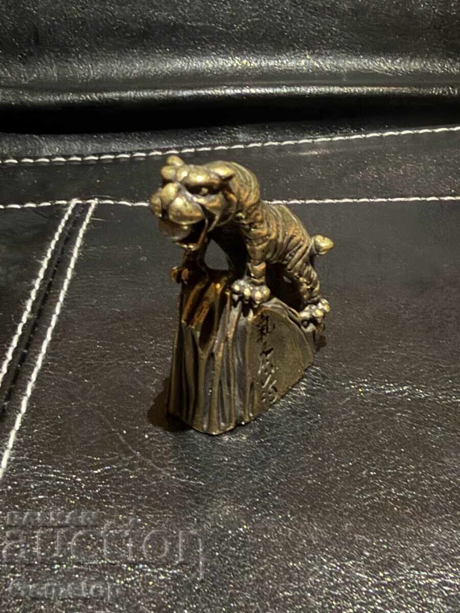 Παράδοση ΒΖΤ! 75 γραμμάρια στυλιζαρισμένη χάλκινη φιγούρα τίγρης από 1 st!