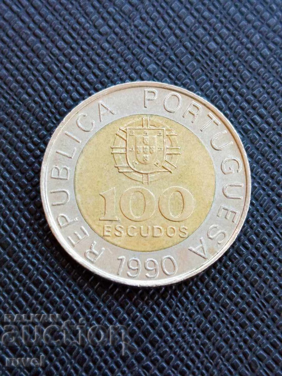 Portugal 100 Escudos, 1990