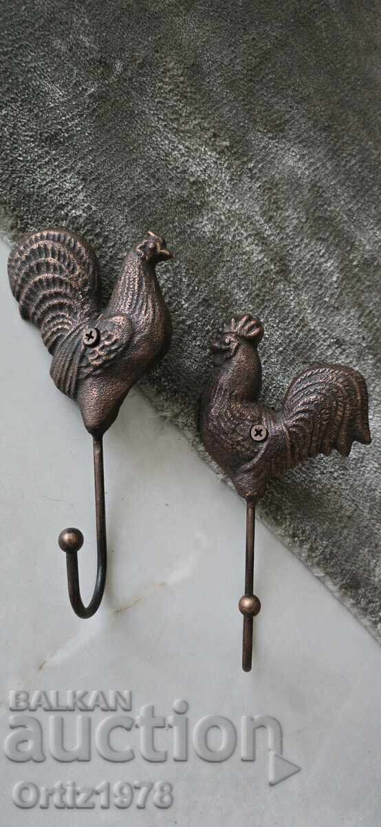 Set of Cast Iron Massive Coat Hooks - Rooster and Hen with price € 21.50 | 42.05 BGN