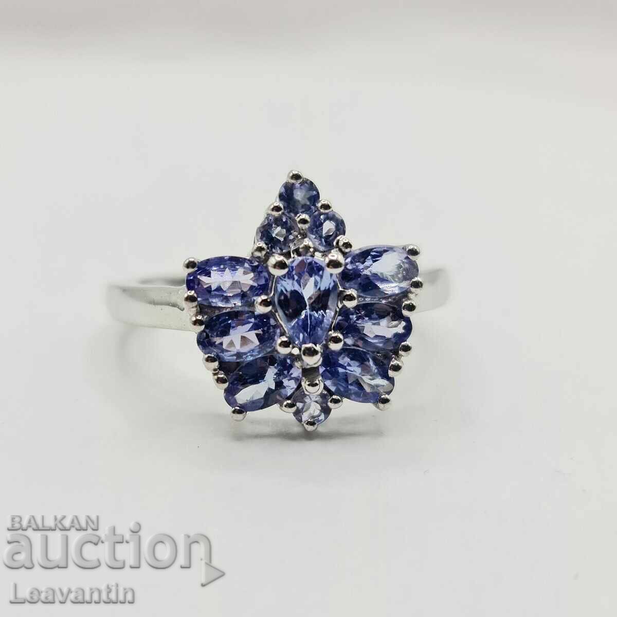 Silver ring with Tanzanite