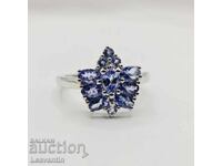 Ασημένιο δαχτυλίδι με Τανζανίτη