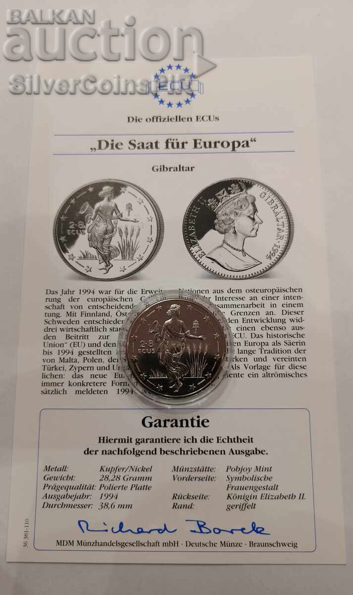 Аукцион МЕД 2.8 Екю Европа 1994 Гибралтар Аукцион МЕД 2.8 Екю Европа 1994 Гибралтар