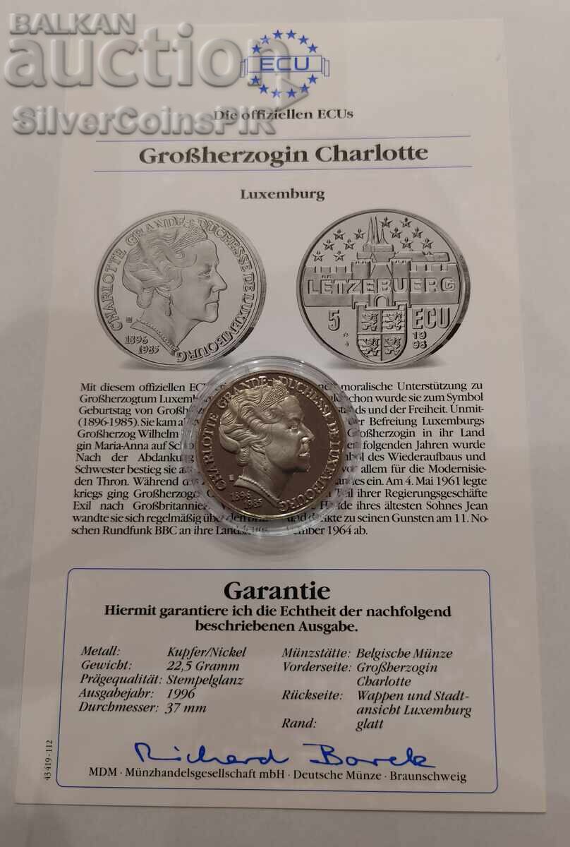 CUPRU 5 ECU Duquessa Charlotte 1996 Luxemburg - 5 CUPRU 5 ECU Duquessa Charlotte 1996 Luxemburg - 5