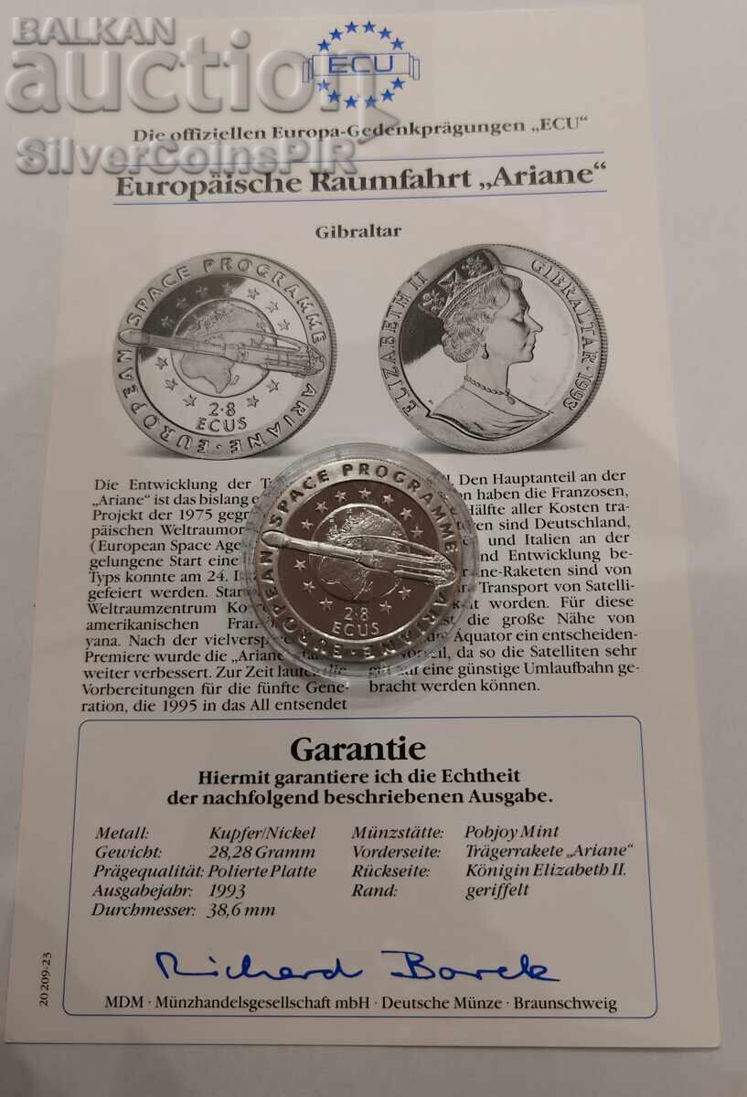 Доставка на МЕД 2.8 Екю Ариана Европ. Космическа Програма 1993 Гибралтар Доставка на МЕД 2.8 Екю Ариана Европ. Космическа Програма 1993 Гибралтар