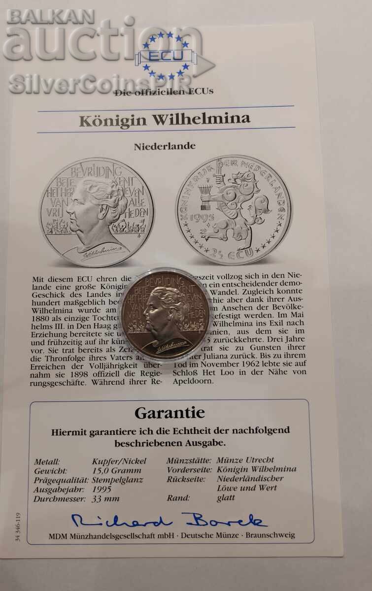 MIERE 2.5 Ecu Wilhelmina 1995 Olanda - 5 MIERE 2.5 Ecu Wilhelmina 1995 Olanda - 5