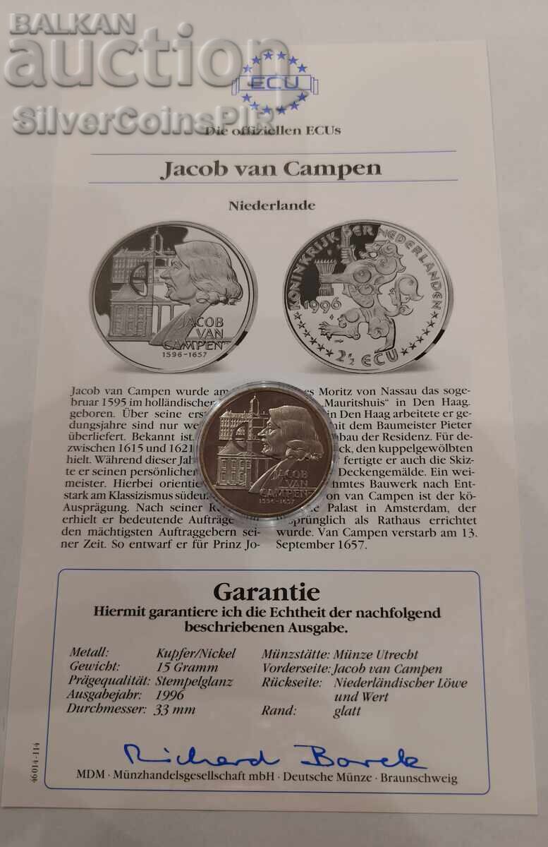 Auction MED 2.5 Ecu Jacob van Camp 1996 Netherlands Auction MED 2.5 Ecu Jacob van Camp 1996 Netherlands