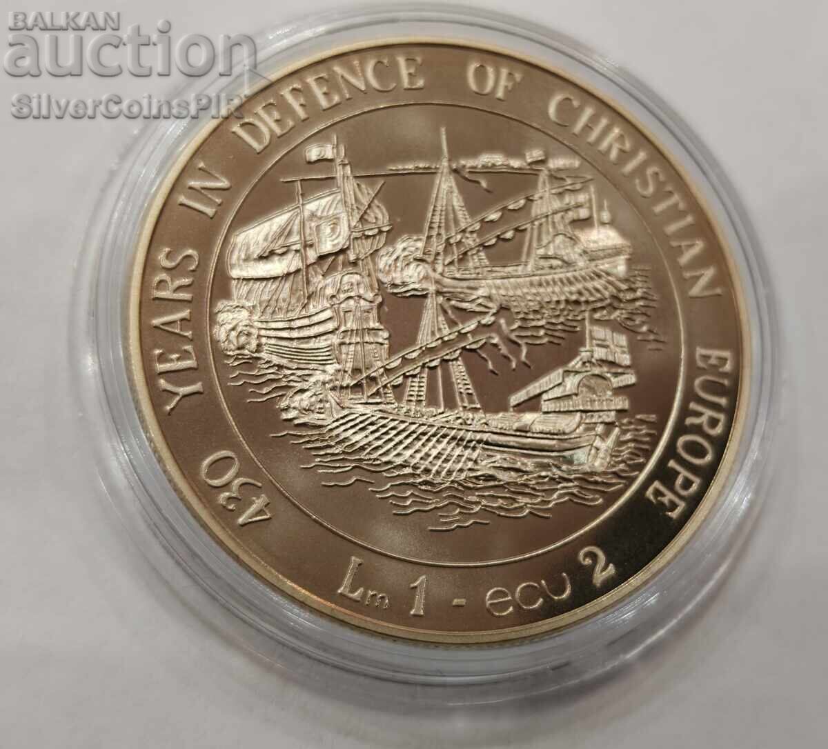 HONEY 2 Ecu 430g Protection of Christian Europe 1993 Malta with price € 0.01 | 0.02 BGN HONEY 2 Ecu 430g Protection of Christian Europe 1993 Malta with price € 0.01 | 0.02 BGN