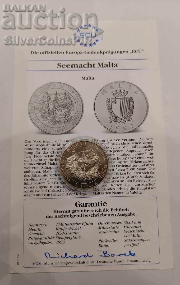 Auction HONEY 2 Ecu 430g Protection of Christian Europe 1993 Malta Auction HONEY 2 Ecu 430g Protection of Christian Europe 1993 Malta