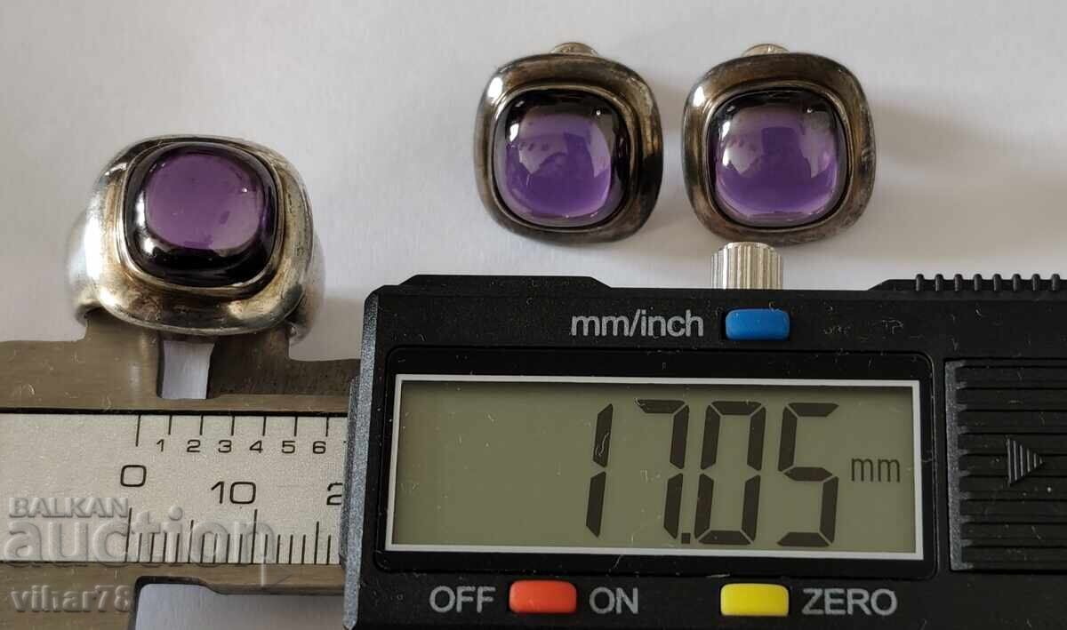 Inel și cercei din argint pentru damă cu ametist cu preț € 179.99 | 352.03 BGN Inel și cercei din argint pentru damă cu ametist cu preț € 179.99 | 352.03 BGN