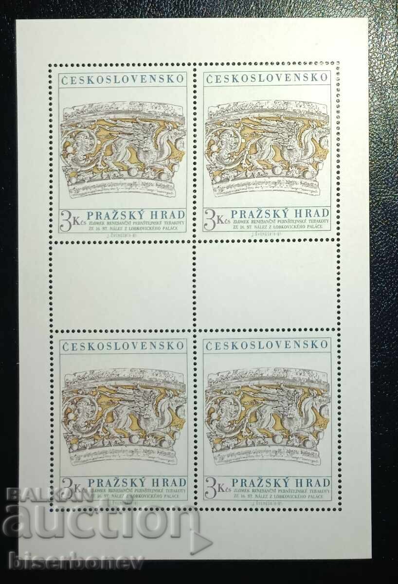 Τσεχοσλοβακία, Τσεχία, μπλοκ 4 γραμματοσήμων, καθαρό