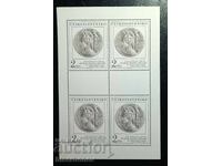 Чехословакия, Чехия, блок от 4 марки, чисти