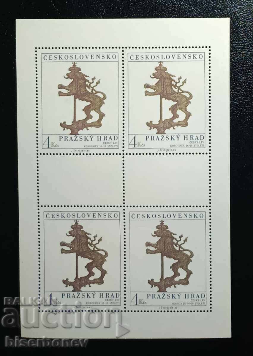 Τσεχοσλοβακία, Τσεχία, μπλοκ 4 γραμματοσήμων, καθαρό