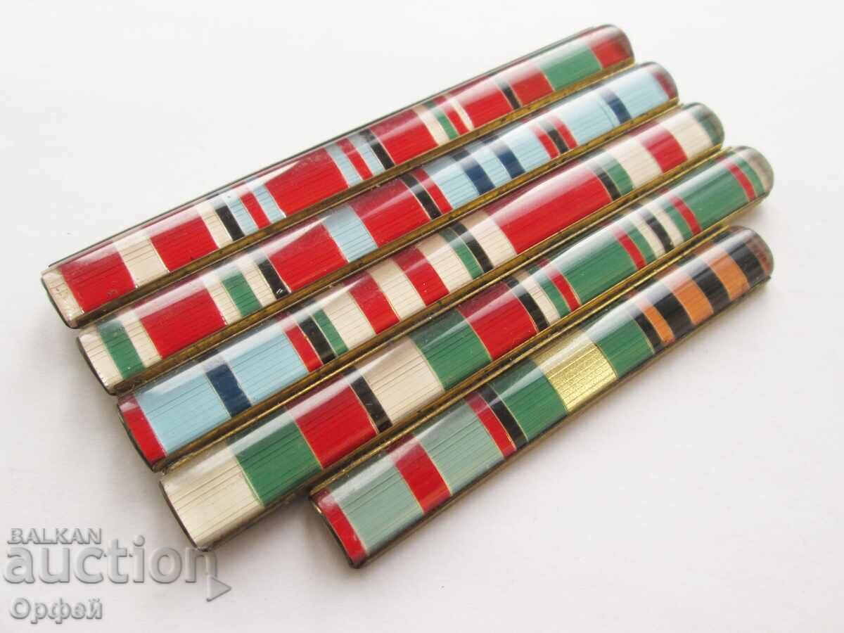 Аукцион НРБ Соц нагръдна орденска лента колодка за униформа 19 бр. Аукцион НРБ Соц нагръдна орденска лента колодка за униформа 19 бр.