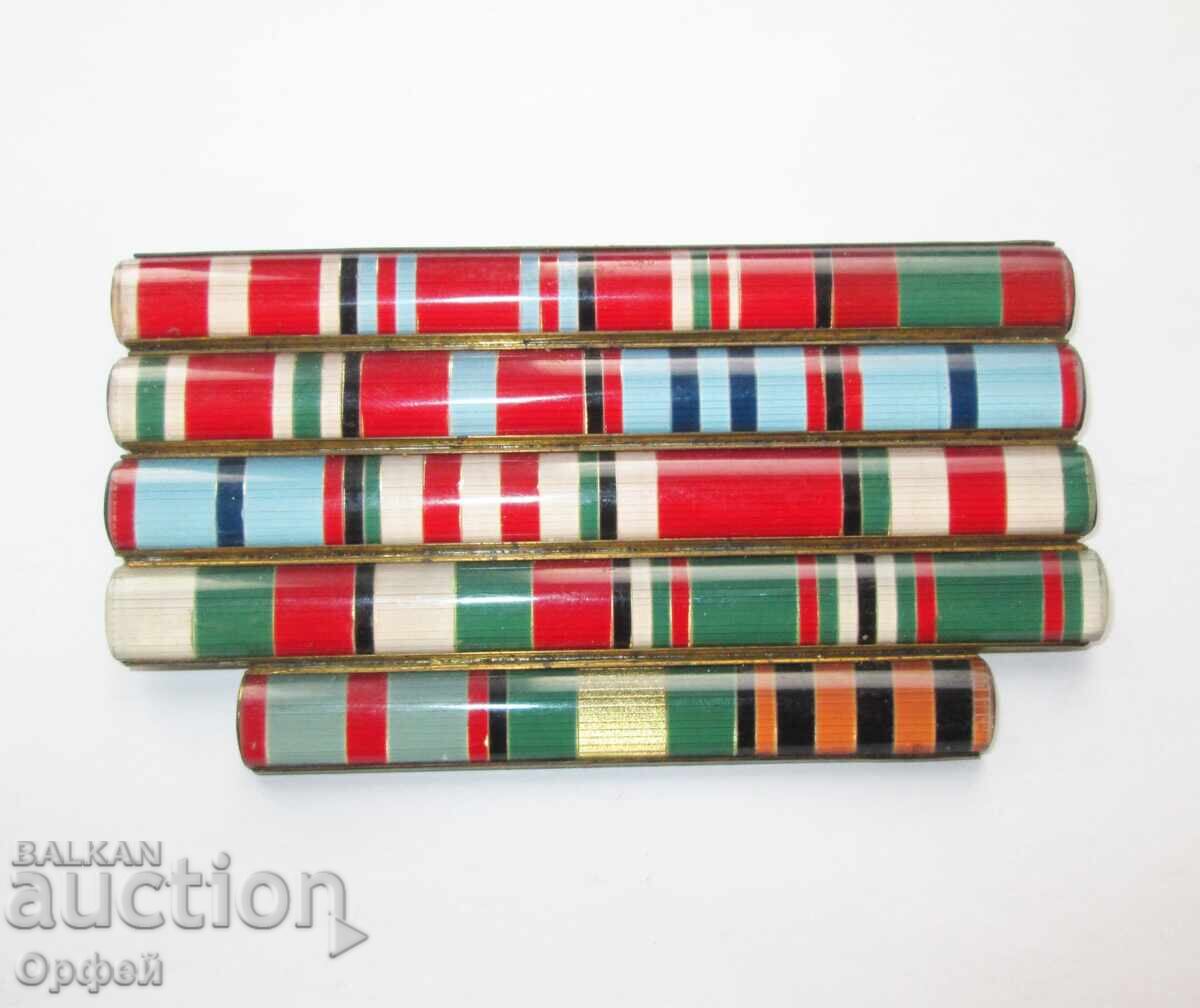 НРБ Соц нагръдна орденска лента колодка за униформа 19 бр. НРБ Соц нагръдна орденска лента колодка за униформа 19 бр.