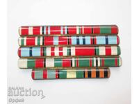 НРБ Соц нагръдна орденска лента колодка за униформа 19 бр.