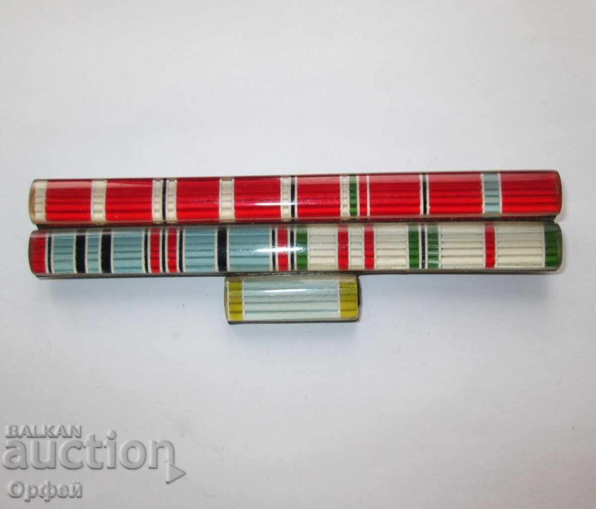 НРБ Соц нагръдна орденска лента колодка за униформа 9 бр. НРБ Соц нагръдна орденска лента колодка за униформа 9 бр.