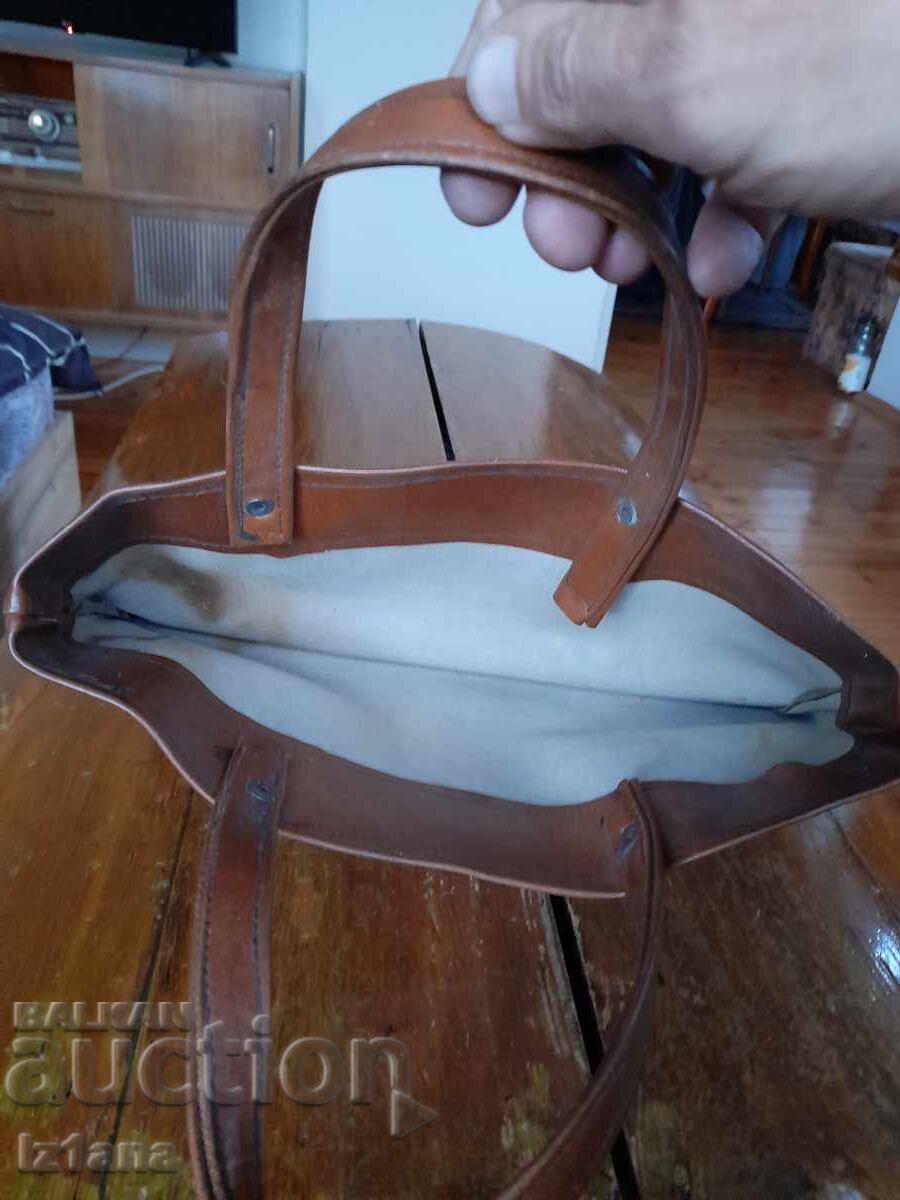 Old shopping leather bag - 6