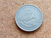 Eastern Caribbean, 25 Cents 1995