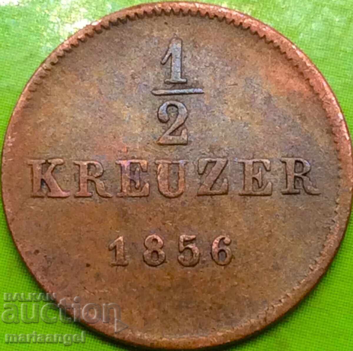 1/2 Kreuzer 1856 Γερμανία Württemberg Cu - 5