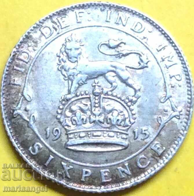 6 πένες 1915 Ηνωμένο Βασίλειο Γεώργιος V ασήμι - 5 6 πένες 1915 Ηνωμένο Βασίλειο Γεώργιος V ασήμι - 5