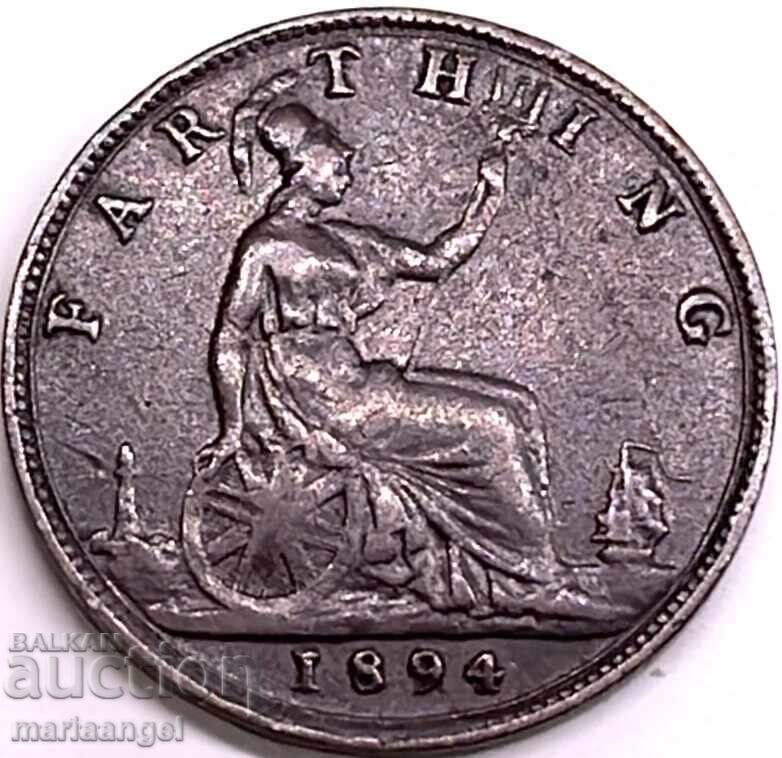 Great Britain 1 Farthing 1894 Victoria bronze - 6