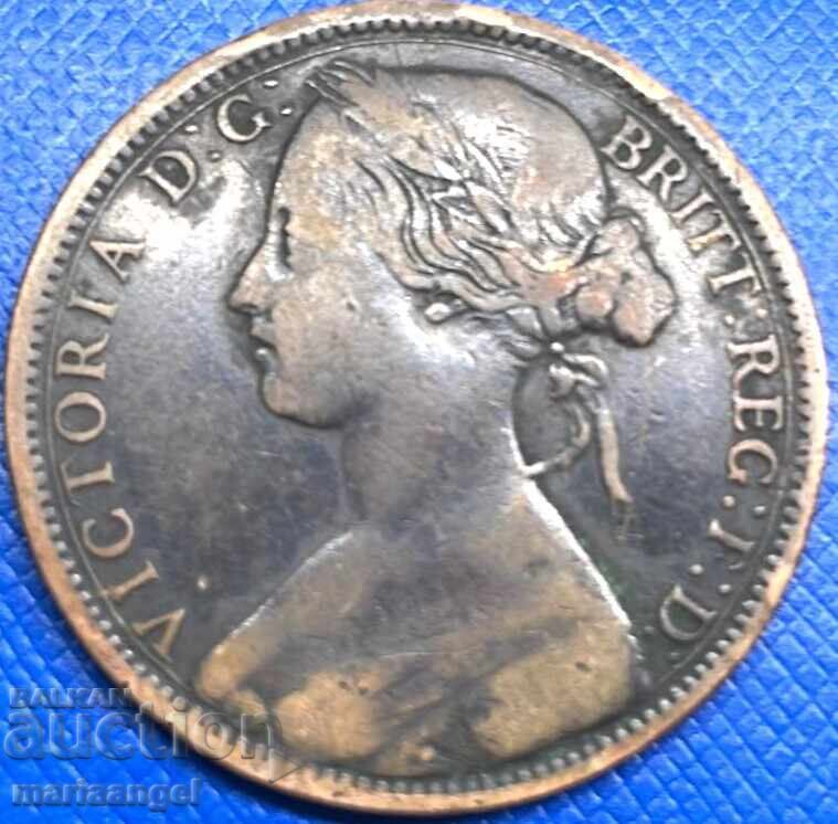 Marea Britanie 1 penny 1862 30mm bronz - 6 Marea Britanie 1 penny 1862 30mm bronz - 6