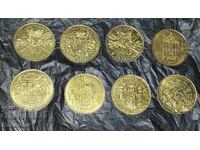 Gold-plated Jubilee Coins. Plaques from the Kingdom of Belgium