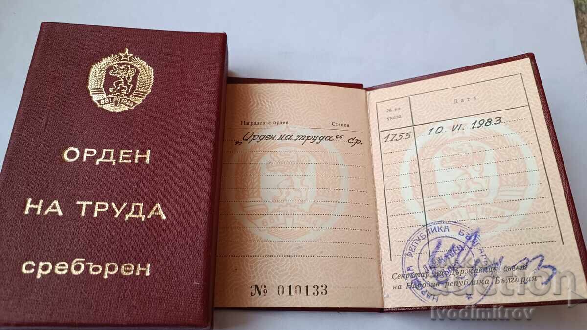 Ordinul Muncii Argint cu carnet de ordin - 5 Ordinul Muncii Argint cu carnet de ordin - 5